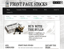 Tablet Screenshot of frontpagestocks.com